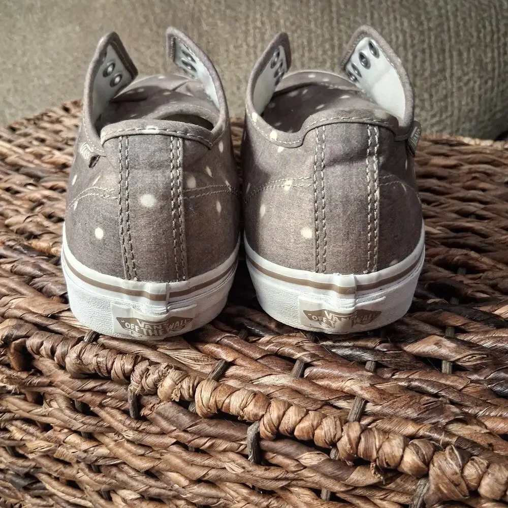 Vans Women's Size 9 Canvas Tan Polk-a-dot Sneakers